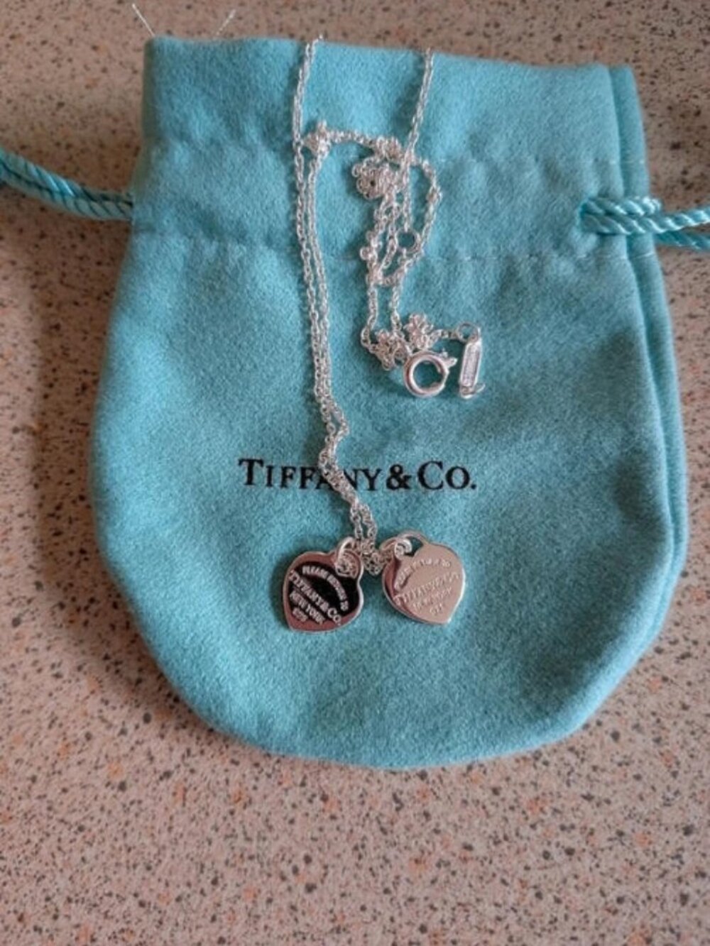 Tiffany Double Heart Silver Necklace